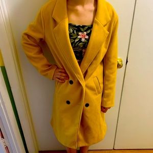 Gold wool long coat